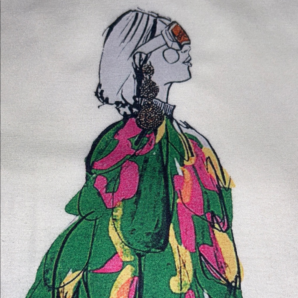 Zara White Graphic Tee with Multicolor Design - Picture 6 of 6